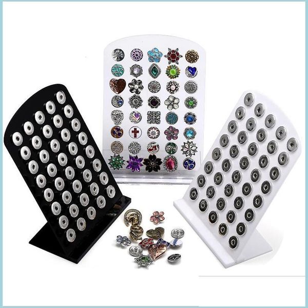 

jewelry stand noosa acrylic snap button stands display detachable set 18mm jewelry for 40pcs holder drop delivery packaging dhorm, Black