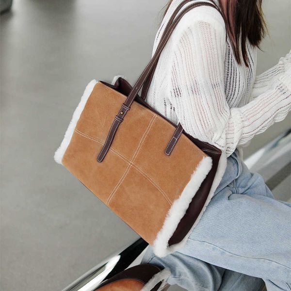 

shoulder bags winter bag large capacity designer leather handbag women handbags designers tote women's two-color backpack trend purses