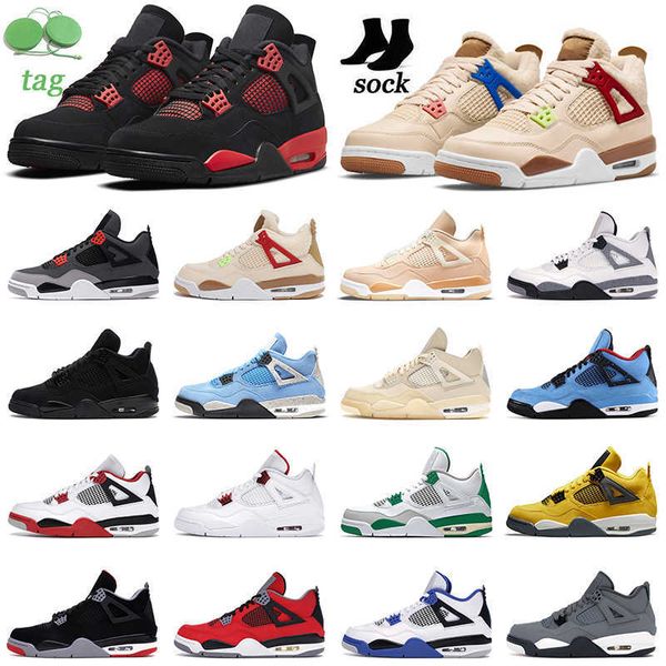 

red thunder 4 4s mens basketball shoes black cat military university blue infrared cactus jack men womens trainers sports sneakers