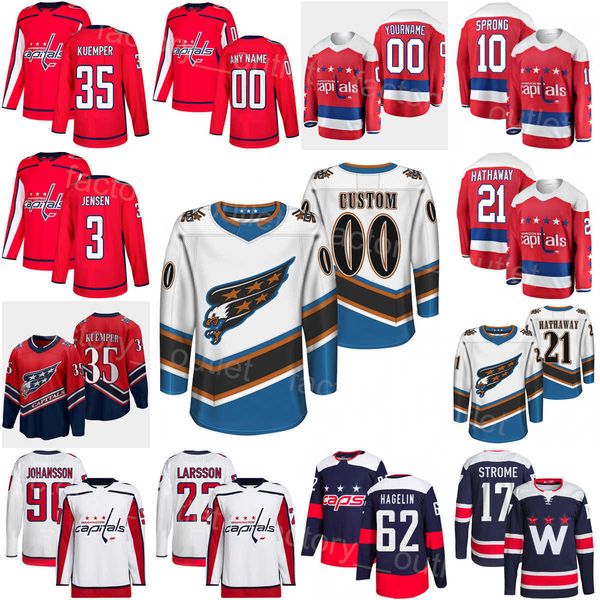 

washington hockey capitals 17 dylan strome jersey''nhl''35 darcy kuemper 90 marcus johansson 22 johan larsson 62 carl ha, Black;red