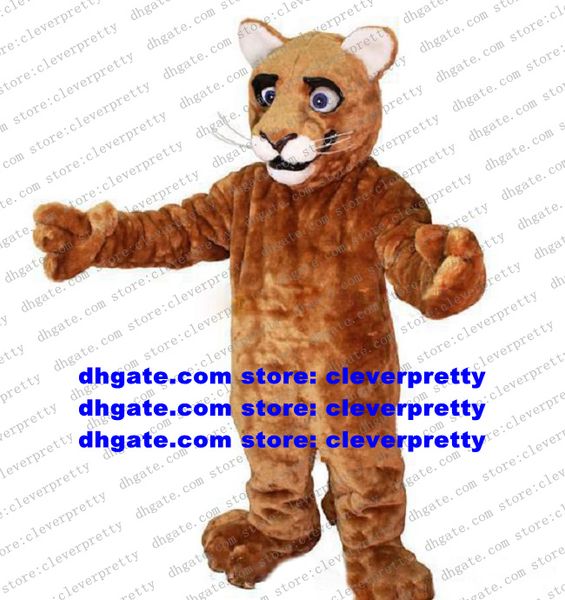 

brown long fur leopard panther pard mascot costume cougar cheetah panthera pardus character opening closing annual dinner zx729, Red;yellow