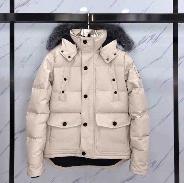 

men's down parkas long designes jacket winter coat cotton windbreaker big fur collar hooded moose coats thick warm parka puffer jack f3, Black