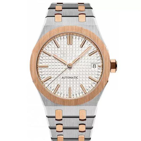 

mens watch automatic mechanical movement men watches sapphire crystal waterproof stainless steel transparent back male262s, Slivery;brown