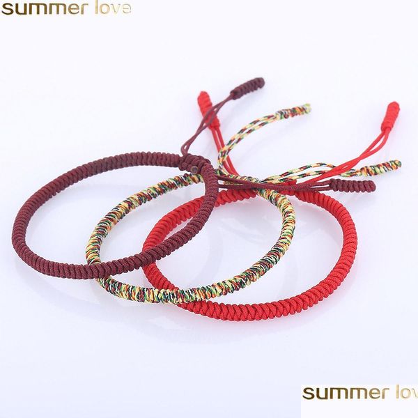 

charm bracelets handmade red rope tibetan bracelet buddhist love lucky charm knots woven bracelets bangles for women men jewelry acc dhyxt, Golden;silver