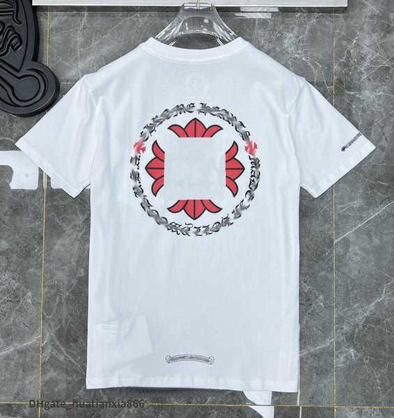 

luxury classic mens t shirts ch brand fashion men sanskrit letter t-shirt horseshoe cross designer tshirts man hip hop sweater summer loose, White;black