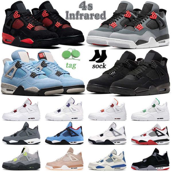 

ael 4 4s jumpman basketball shoes for men women infrared fire red thunder black cat bred motosports university blue white oreo mens