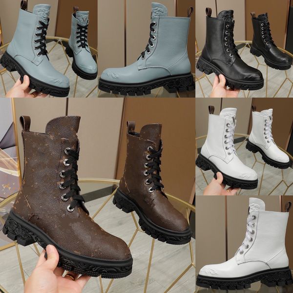 

new catwalk short boots women's luxury martin boots thick soles wear resistant high heels lace up motorcycle retro comfortable casual l, Black