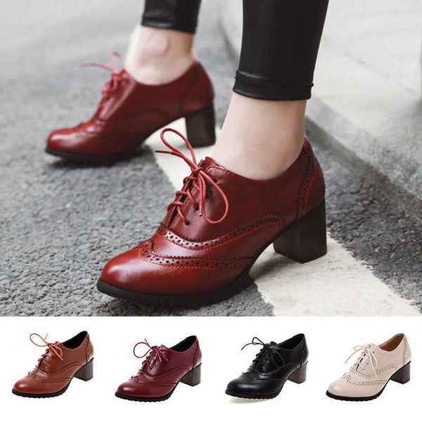 

hbp dress shoes lin king vintage women lace up pumps square heel pointed toe high he, Black