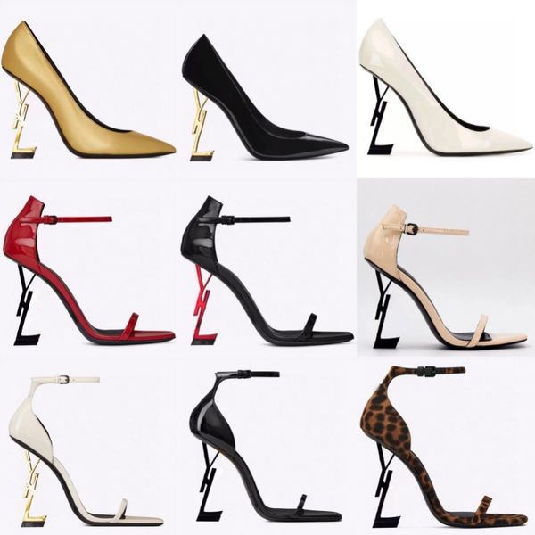 

Designer Sandals Luxury Top Patent Leather Pointy 8cm&10cm High Heels New Fashion Women One Strap Party Shoe Brand Sexy Dress Shoes Metal Letter Heel Wedding Shoes, Box