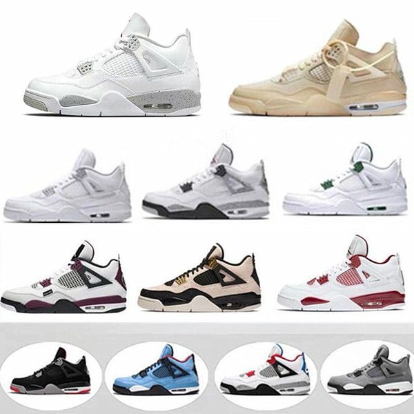 

designers 4 4s basketball shoes jumpman university blue mens military lightning cat cream sail white oreo bred infrared cool grey noir court