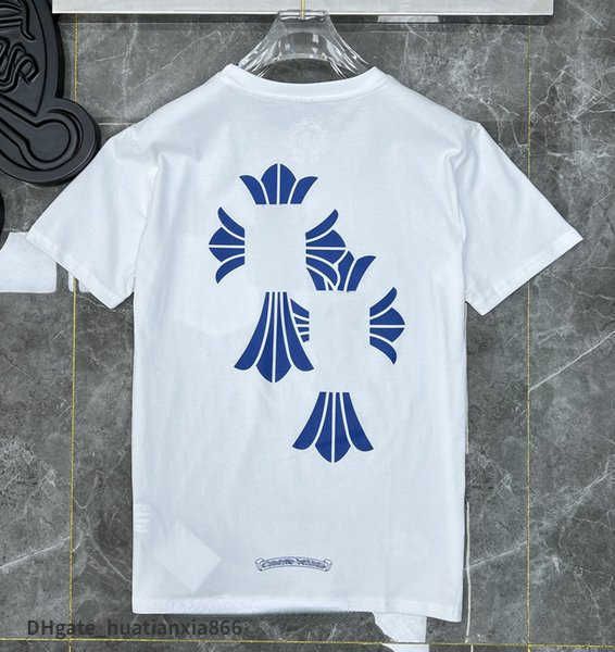 

fashion classic mens t shirts ch brand fashion men sanskrit letter t-shirt horseshoe cross designer tshirts man hip hop sweater summer loose, White;black