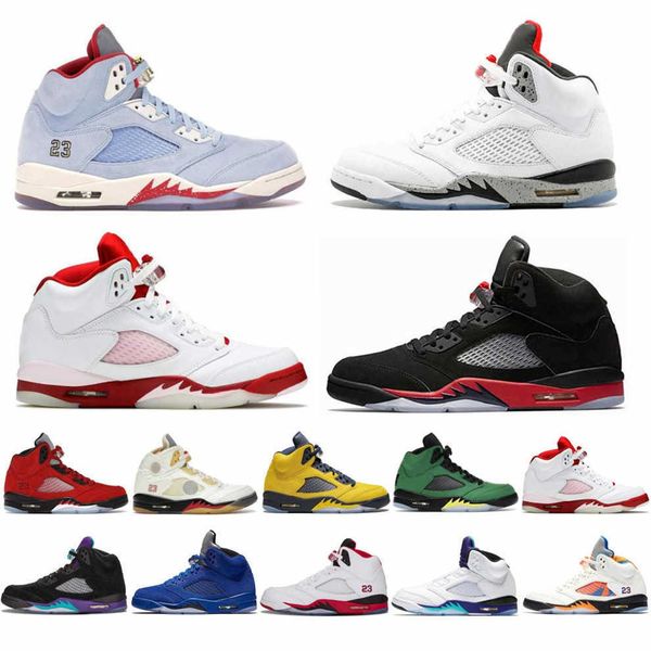 

basketball shoes men sneakers mens trainers racer blue raging red shattered grape black metallic 2022 5 5s backboard what the unc, Black;white