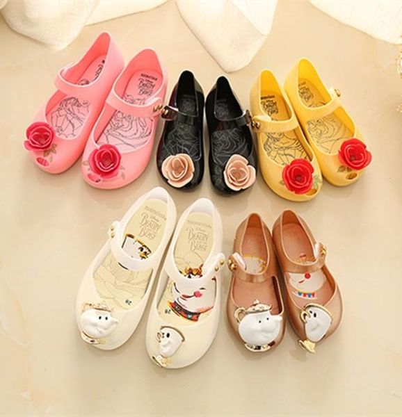 

summer beauty beast mini melissa sandals princess nonslip girls jelly shoes y2001033815616, Black;red