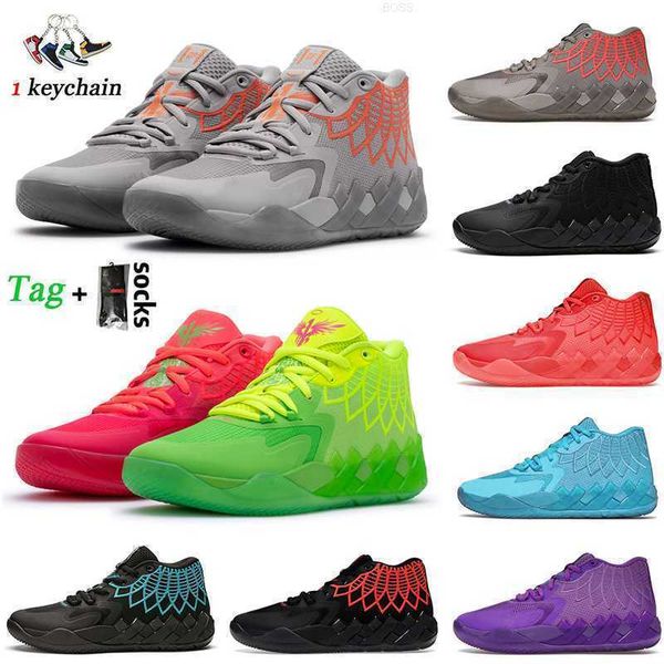 

basketball shoes 1of1 sneakers unc trainers outdoor sport lameloball queen city lamelo ball 1 mb.01 mens not from here rock ridge red blast, Black