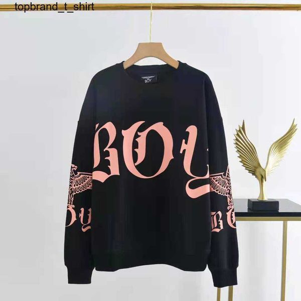 

men's hoodies designer sweatshirts boys autumn new classic large letter print loose crew neck sweater men women streetwear hoodie, Black