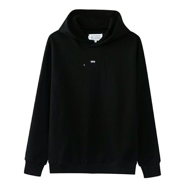 

margiela men's suprem hoodie mm flip embroidered letters loose sweater women's models off white virgil bape fashion, Black
