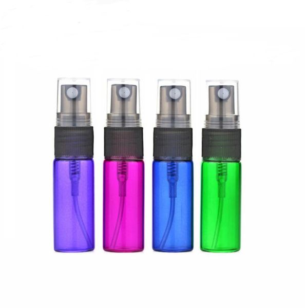

500pcs 5ml amber travel small refillable perfume spray bottle transparent glass fragrance mist liquid container new