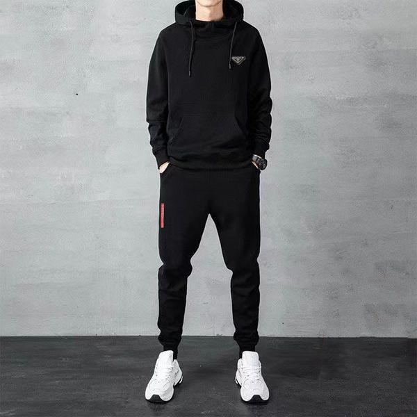 

pra10 designers new mens tracksuits fashion brand men suit spring autumn men's two-piece sportswear casual style suits, Gray