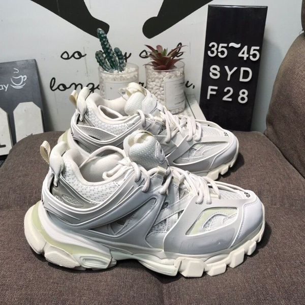 

casual shoes and women's sports shoes thick white black luxury designer track and field men's net nylon printed leather triple s b