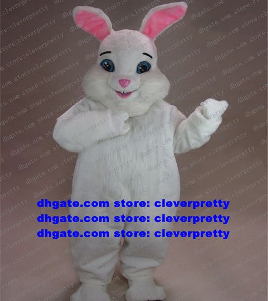 

white long fur easter bunny mascot costume osterhase rabbit hare cartoon character good-looking nice performn acting zx2413, Red;yellow