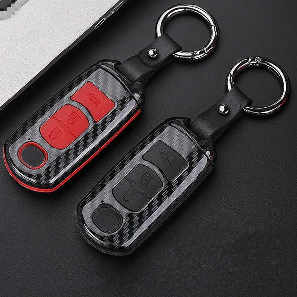 

car key fashion abs silica gel carbon fiber car remote key case cover for mazda 2 3 6 axela atenza cx-5 cx5 cx-7 cx-9 2014 2015 2016 up t221