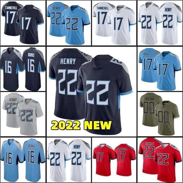 

derrick henry treylon burks malik willis custom football jerseys robert woods ryan tannehill jeffery simmons steve mcnair taylor lewan kevin, Black;red