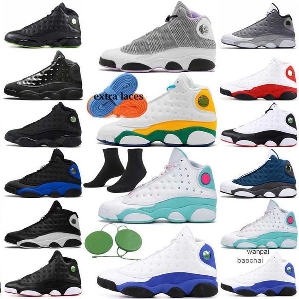 

2023 13s mens womens basketball shoes 13 men's luxury shoes brave blue del sol obsidian flint court purple starfish black cat bred chic