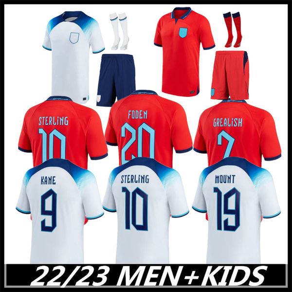 

22/23 soccer jerseys national football englands world cup kits sterling saka rashford grealish mount football shirts goalkeeper men kids kit, Black;yellow
