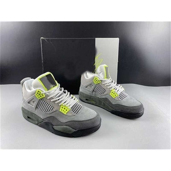 

shoes air authentic 4 se neon cool grey volt wolf anthracite men basketball sneakers luxury ct5342-007, White;red