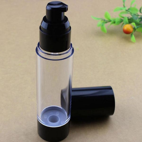 

100pcs 30ml black plastic airless pump bottle 1oz pp airless container lotion bottles