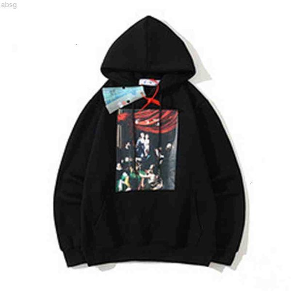 

hoodies men's fleece fashion trend luxury brand clothing designer wholesale off seri painting loose and women's hooded sweater yf9, Black;brown