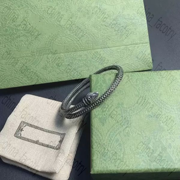 

designer bangle fashion classic vintage bracelets lovers' gifts hip hop personality viper bracelet jewelry gift box, Black