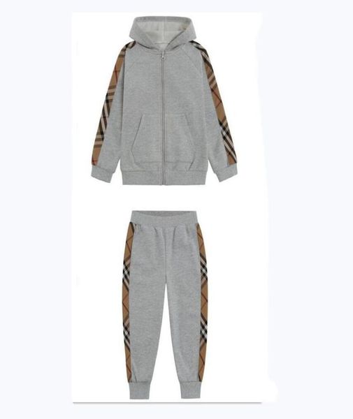 

spring autumn baby boys tracksuits sportswear kids clothing sets boy casual set cotton children plaid hoodiespants joggers 38 ye2870179, White