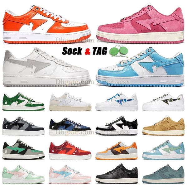 

fashion running shoes outdoor casual sport designer original black white orange pink purple grey green pantent leather size 36-45 trainers s