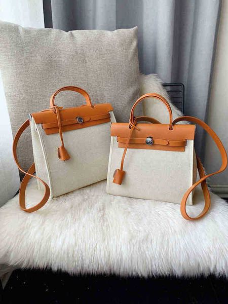 

herbag h ermes herbag designer bag canvas female class college students high-capacity commuter messenger zc 54xj