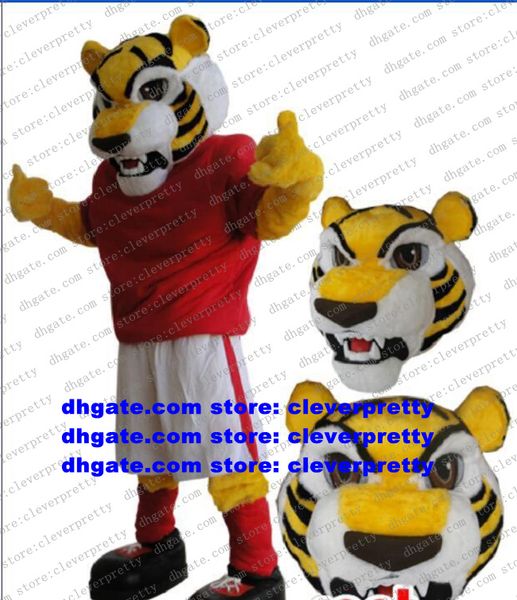 

newly designed tiger mascot costume cartoon character outfit willmigerl plying for hire festival celebration zx1524, Red;yellow