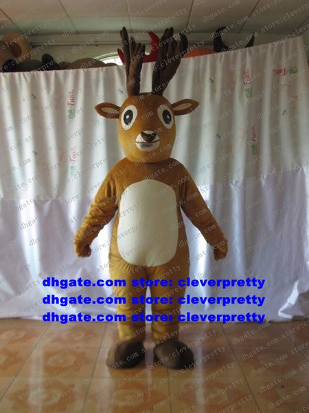 

brown reindeer moose mascot costume elk wapiti caribou alces deer cartoon character grand opening the choicest goods zx2446, Red;yellow