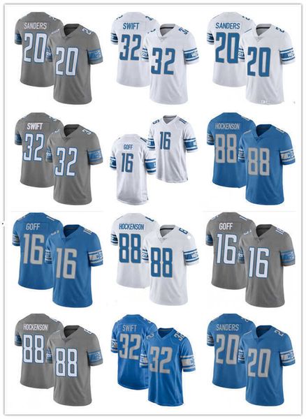 

2022 football jerseys men youth women''detroit''lions''jersey 20 barry sanders 16 jared goff 23 jeff okudah 32, Black;red