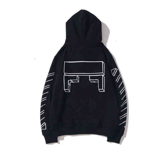 

ch hoodies men's fleeceoff hoodies offs loose mens classic sweatshirts fashion brand designers luxury pullover back oil paint arrow x m, Black
