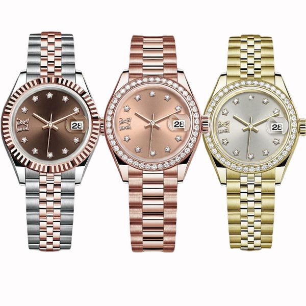 

rolax luxury diamond watches womens watchs designer watches automatic movement gold date size 36mm 31mm 28mm sapphire glass waterproof montr, Slivery;black