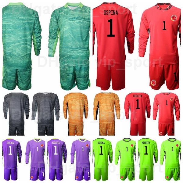 

hommes gardien de but soccer colombie jersey set gk gardien 12 camilo vargas 1 david ospina sport respirant football shirt kits uniforme, Black