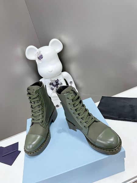 

boots women tall boots designer shoes style brown leather biker boot round toe chunky heel martin bootss belt buckle trim 0713, Black