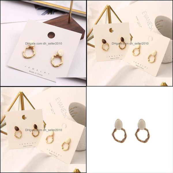 

stud stud irregar geometric shape drip glaze creative combination pack earrings drop delivery jewelry dh3rb, Golden;silver