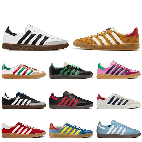 

samba vegan white black casual shoes with socks gazelles monogram designer gazelle sneakers wales bonner red velvet yellow light blue suede