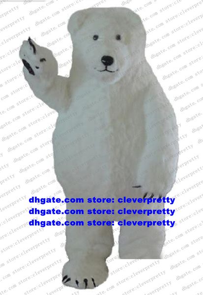 

long fur white sea bear mascot costume polar bears cartoon character outfit gifts and souvenirs capping ceremony zx1451, Red;yellow