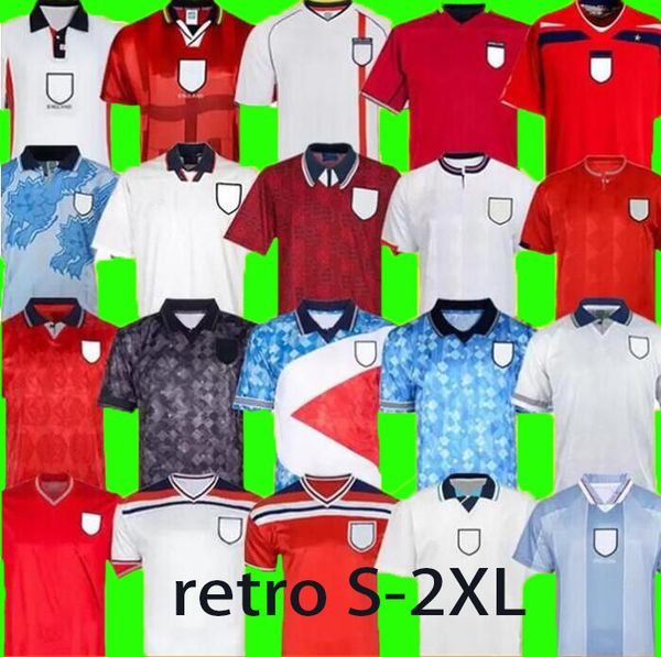 

1982 1994 1998 2002 1996 2008 89 england soccer jerseys blackout kits beckham gascoigne owen gerrard retro football shirt barnes 1990 mash u, Black;yellow