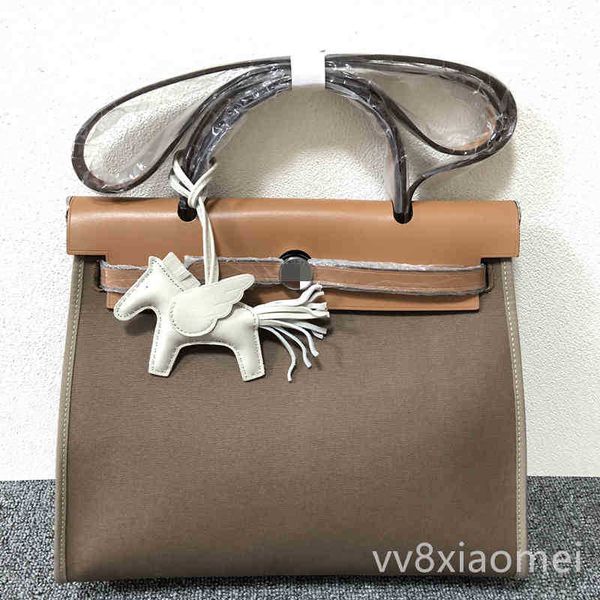 

herbag h ermes herbag 31cm 39cm herbag imported first layer cowhide canvas with small liner bag platinum bag single shoulder messenger handb