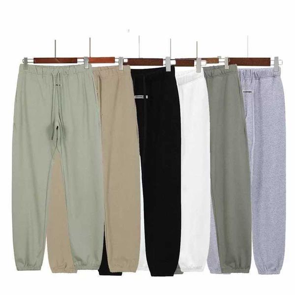 

spring mens reflective ess pants silocone letters print ess trousers casual designer sweatpants men women fog jogger high street c anl, Black