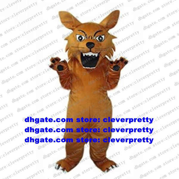

brown wolf coyote jackal mascot costume dhole lynx catamount bobcat cartoon character opening session supermarket zx2398, Red;yellow