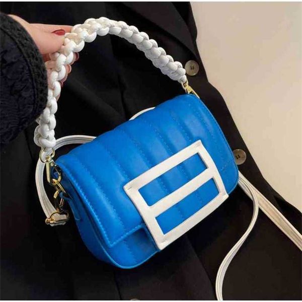 

popular small bag women's 2022 summer new line messenger bag texture handbag